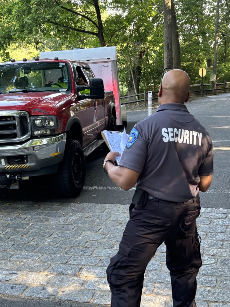 Security Officer at Entrance of Private and Gated Community in Connecticut